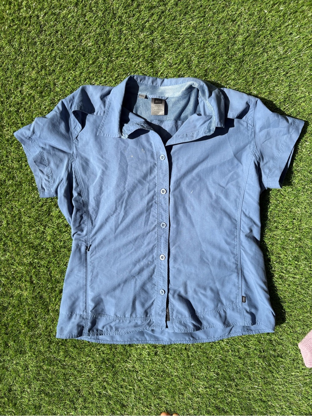 REI Women's Light Blue Performance Button-Up